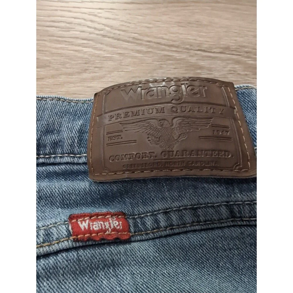 WRANGLER MEN'S BLUE JEANS Premium Quality Straight Fit Stretch Sz  30X30 GUC